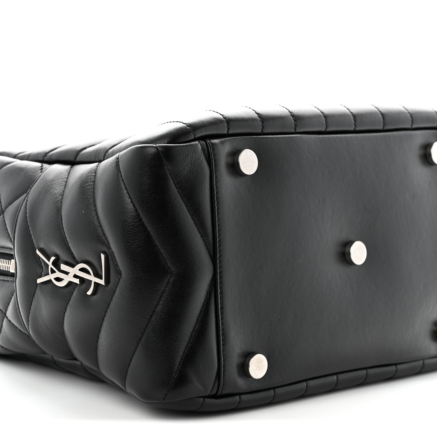 Saint Laurent Calfskin Y Quilted Monogram Medium Loulou Bowling Bag Black 9 of 10