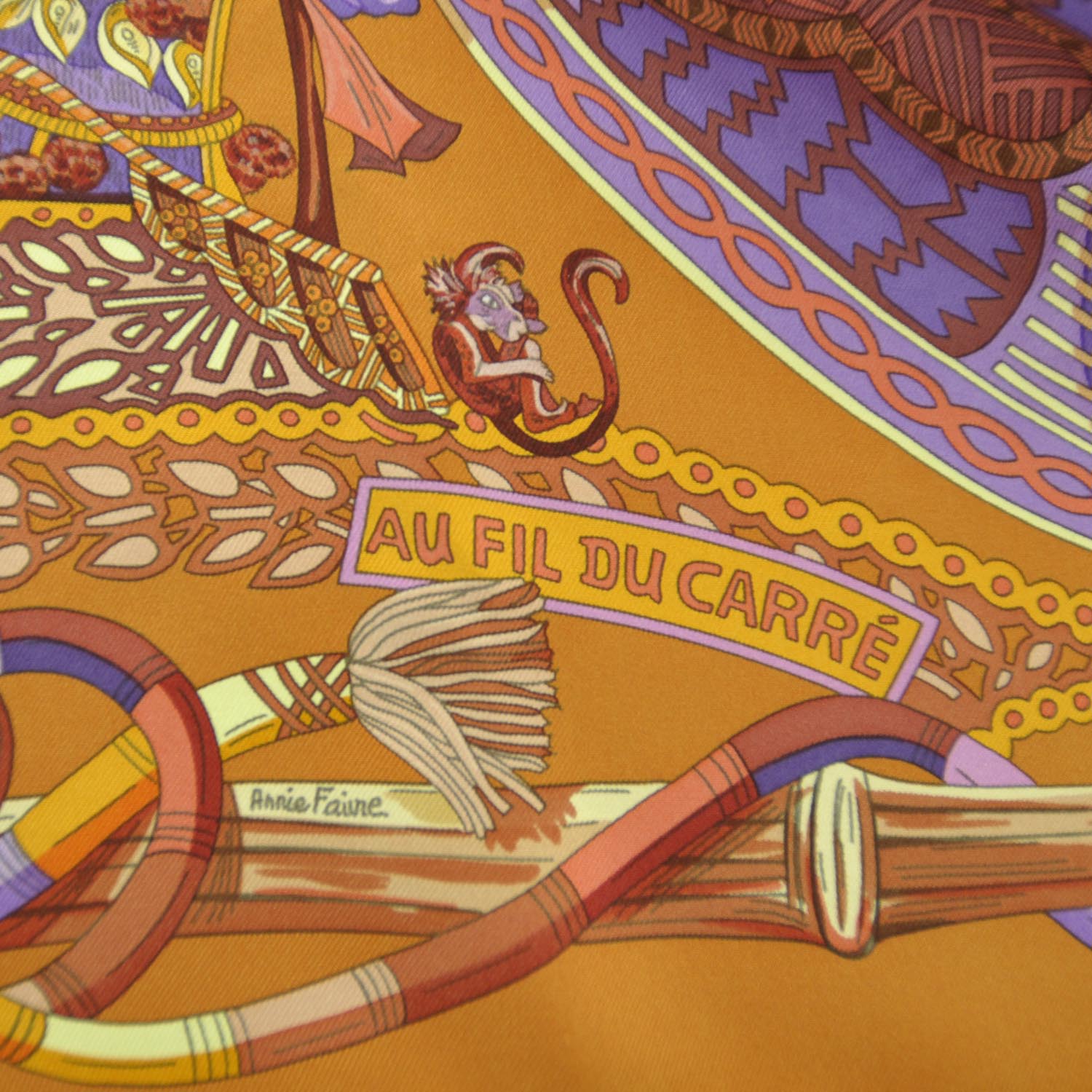 Hermes Silk Au Fil Du Carre Scarf 90 7 of 11