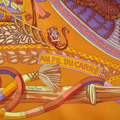 Hermes Silk Au Fil Du Carre Scarf 90 7 of 11