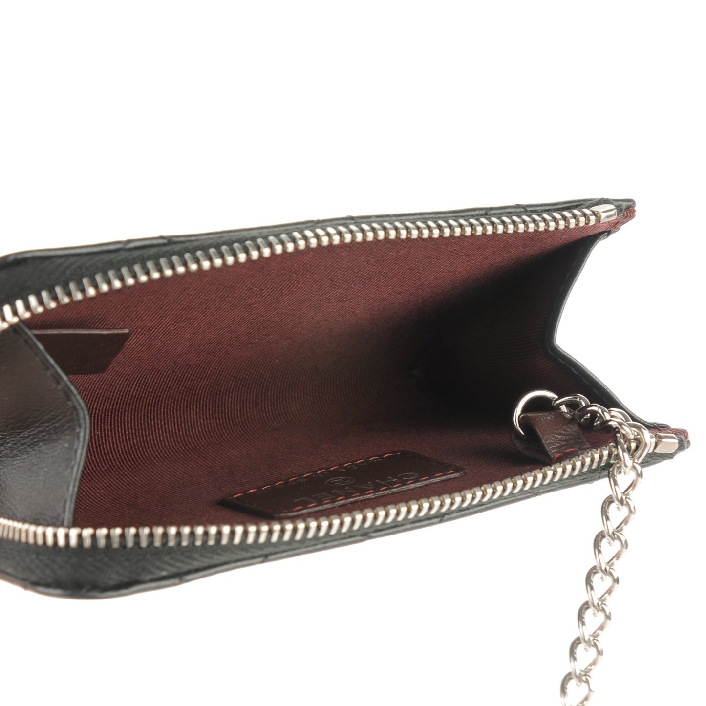Lambskin Quilted Key Holder Case Black