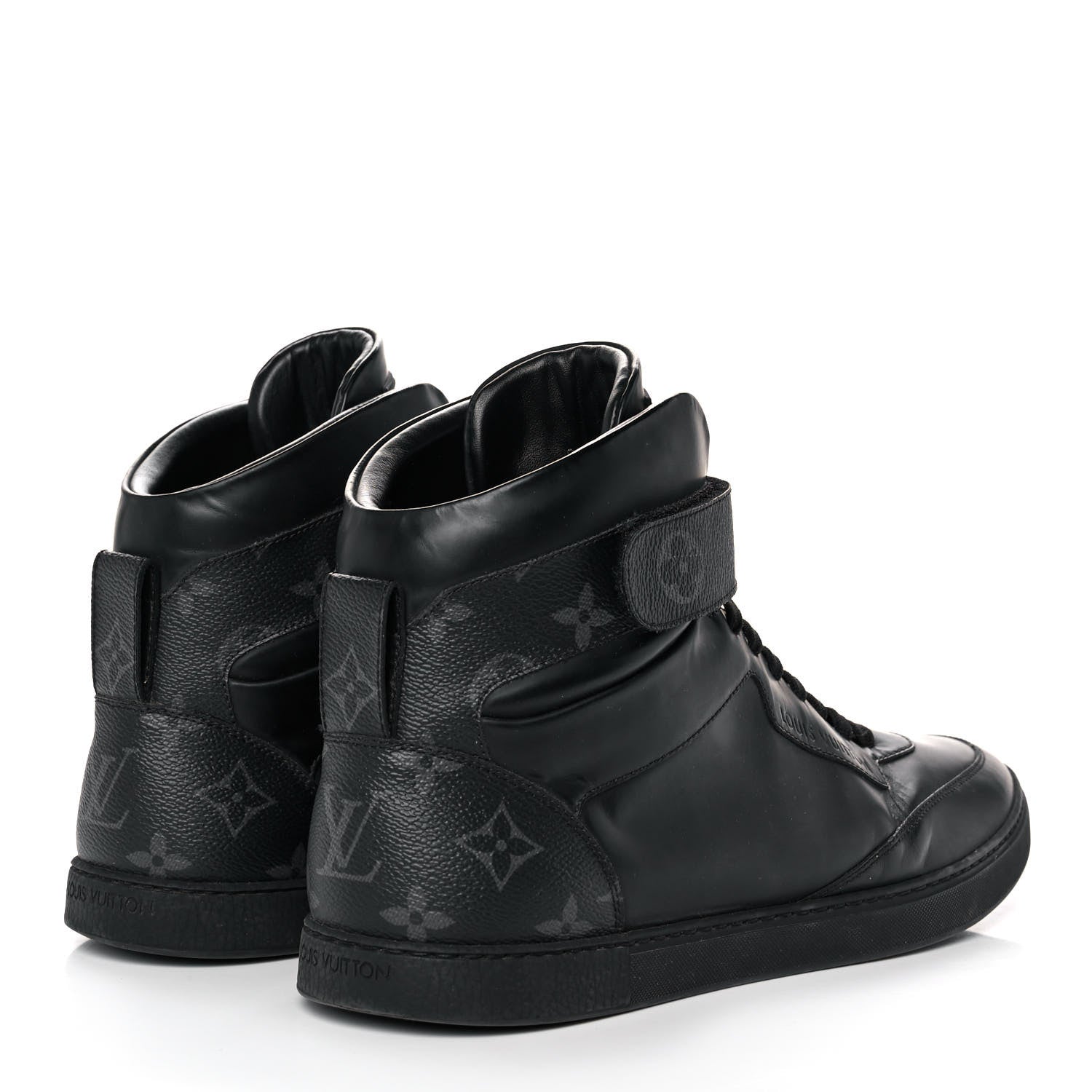 Louis Vuitton Monogram Eclipse Mens Passenger High Top Sneaker Boots 8 Black 4 of 11