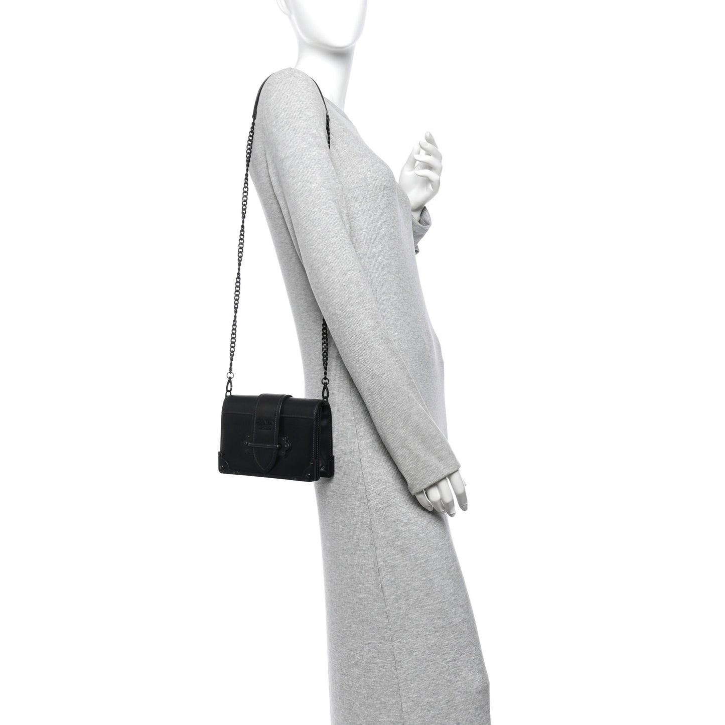 City Calfskin Saffiano Cahier Bag Black