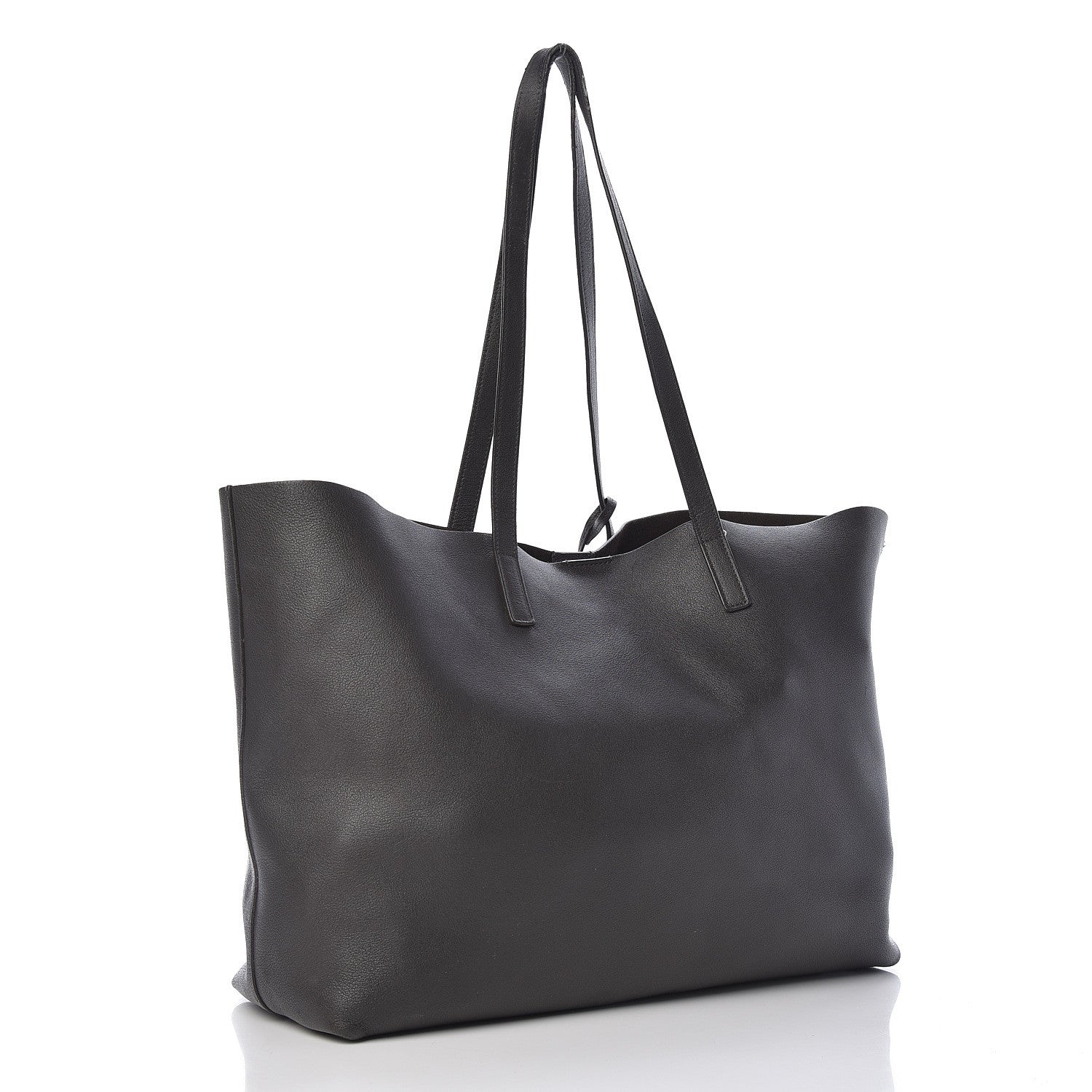 Saint Laurent Calfskin Large Shopping Tote Dark Grey 4 of 16