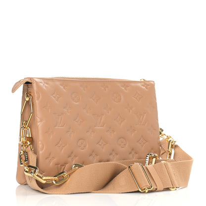 Louis Vuitton Lambskin Embossed Monogram Coussin PM Camel 3 of 8