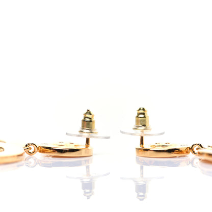 Chanel Metal Large Paris Button Earrings Gold 7 of 10