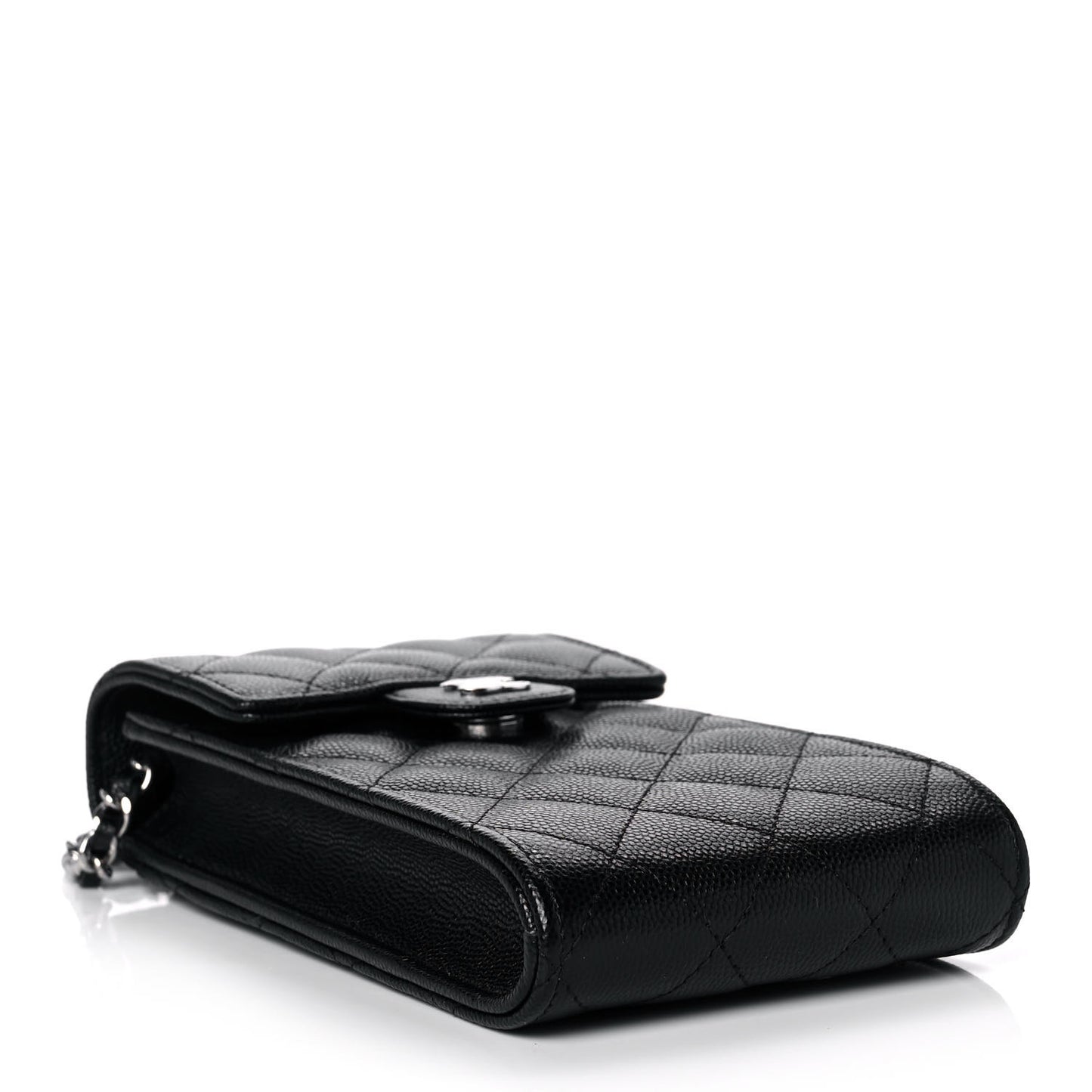 Caviar Quilted Classic Phone Holder Black