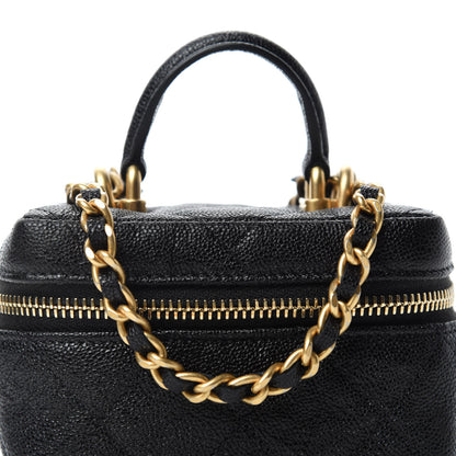 Chanel Caviar Quilted Mini Top Handle Vanity With Chain Black 10 of 11