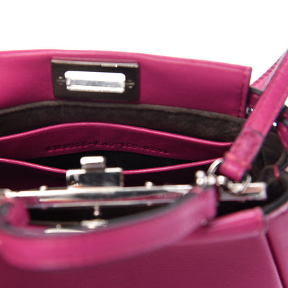 Fendi Nappa Micro Peekaboo Iconic Satchel Magenta 9 of 10