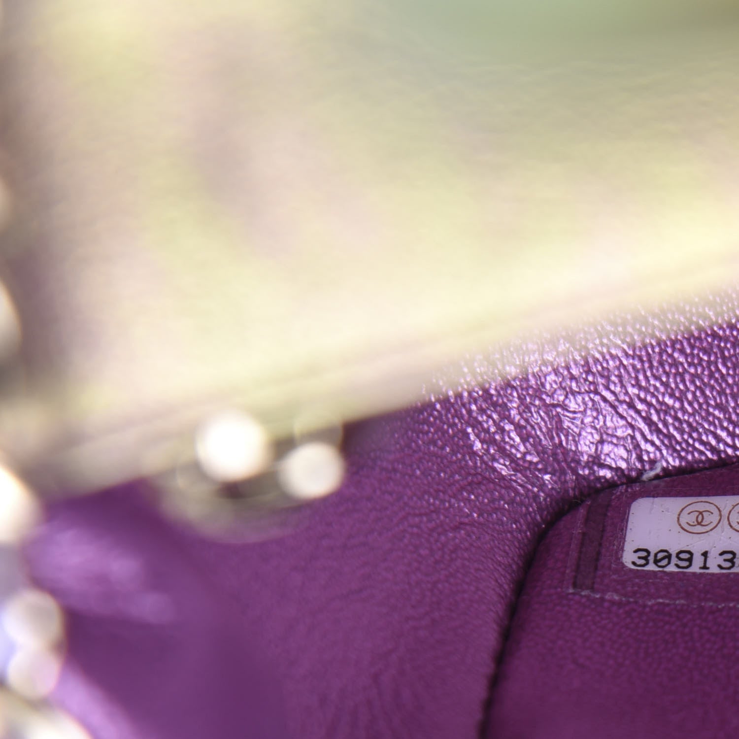 Chanel Iridescent Lambskin Quilted Mini Rectangular Flap Purple 9 of 11