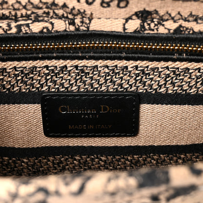 Christian Dior Canvas Embroidered Medium Plan de Paris Lady D-Lite Beige Black 5 of 9