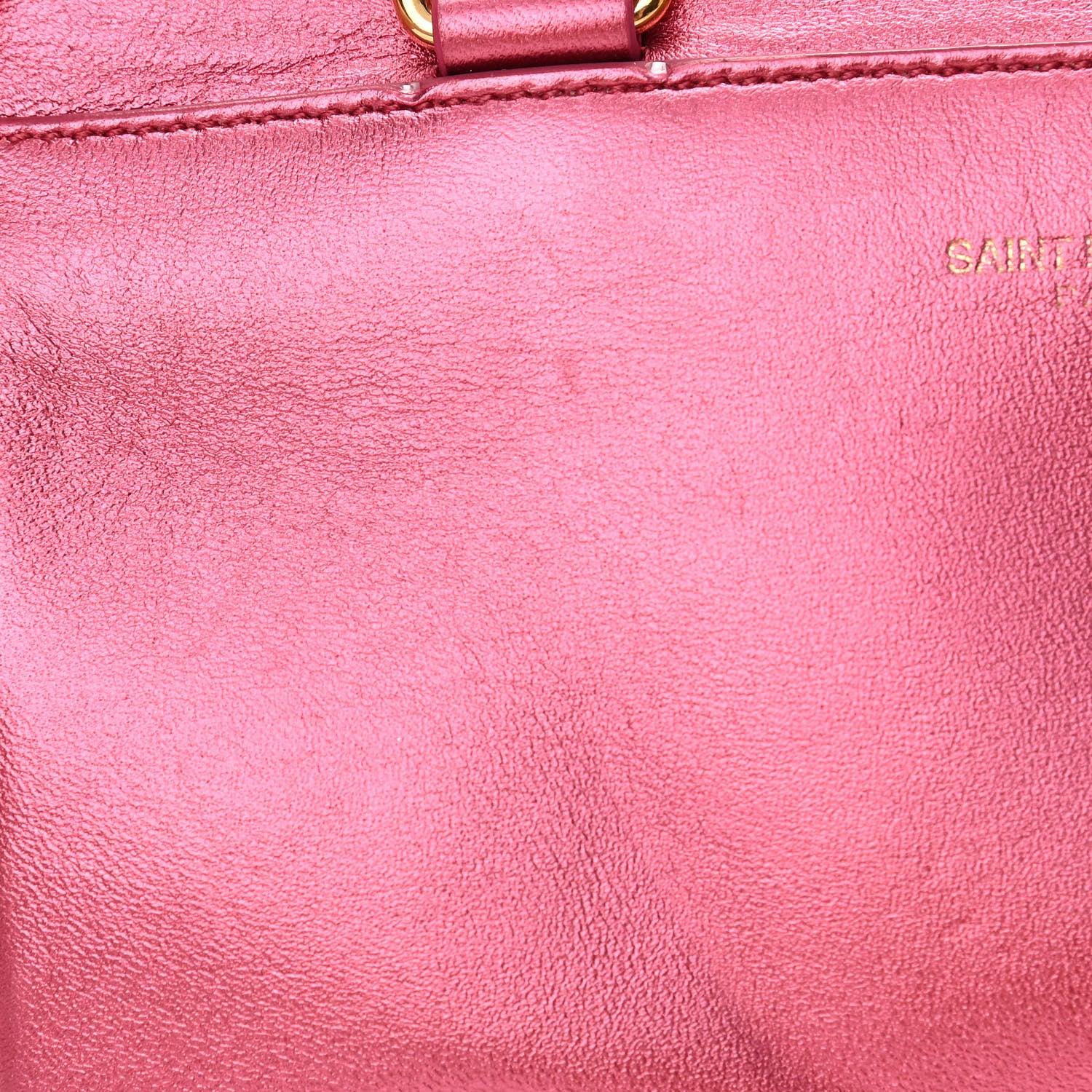 Saint Laurent Metallic Lambskin Classic Duffle Toy Pink 10 of 11