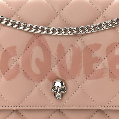 Alexander McQueen Calfskin Quilted Graffiti Skull Medium Chain Crossbody Bag Rose Gold 6 of 8