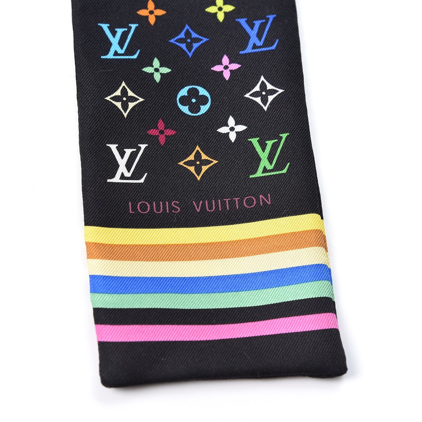 Silk Monogram Multicolor Bandeau Black