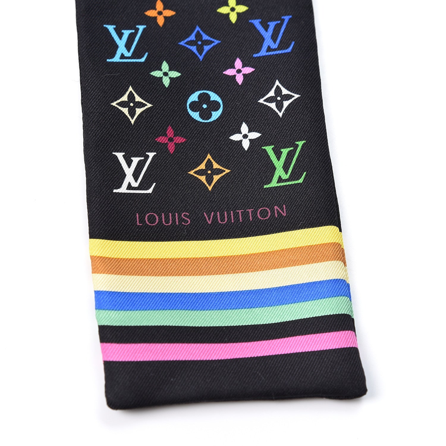Louis Vuitton Silk Monogram Multicolor Bandeau Black 2 of 2