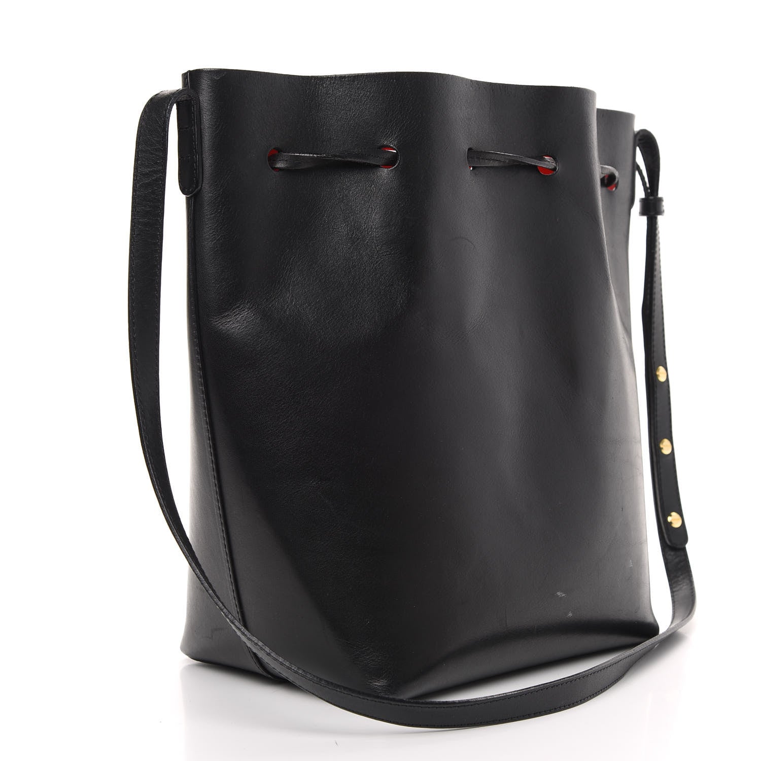 Mansur Gavriel Vegetable Tanned Calfskin Bucket Bag Black Flamma 3 of 16