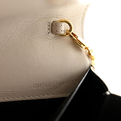 Saint Laurent Calfskin Crocodile Embossed Monogram Uptown Chain Wallet Crema Soft 8 of 14
