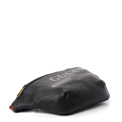 Gucci Grained Calfskin Logo Belt Bag Black 4 of 10