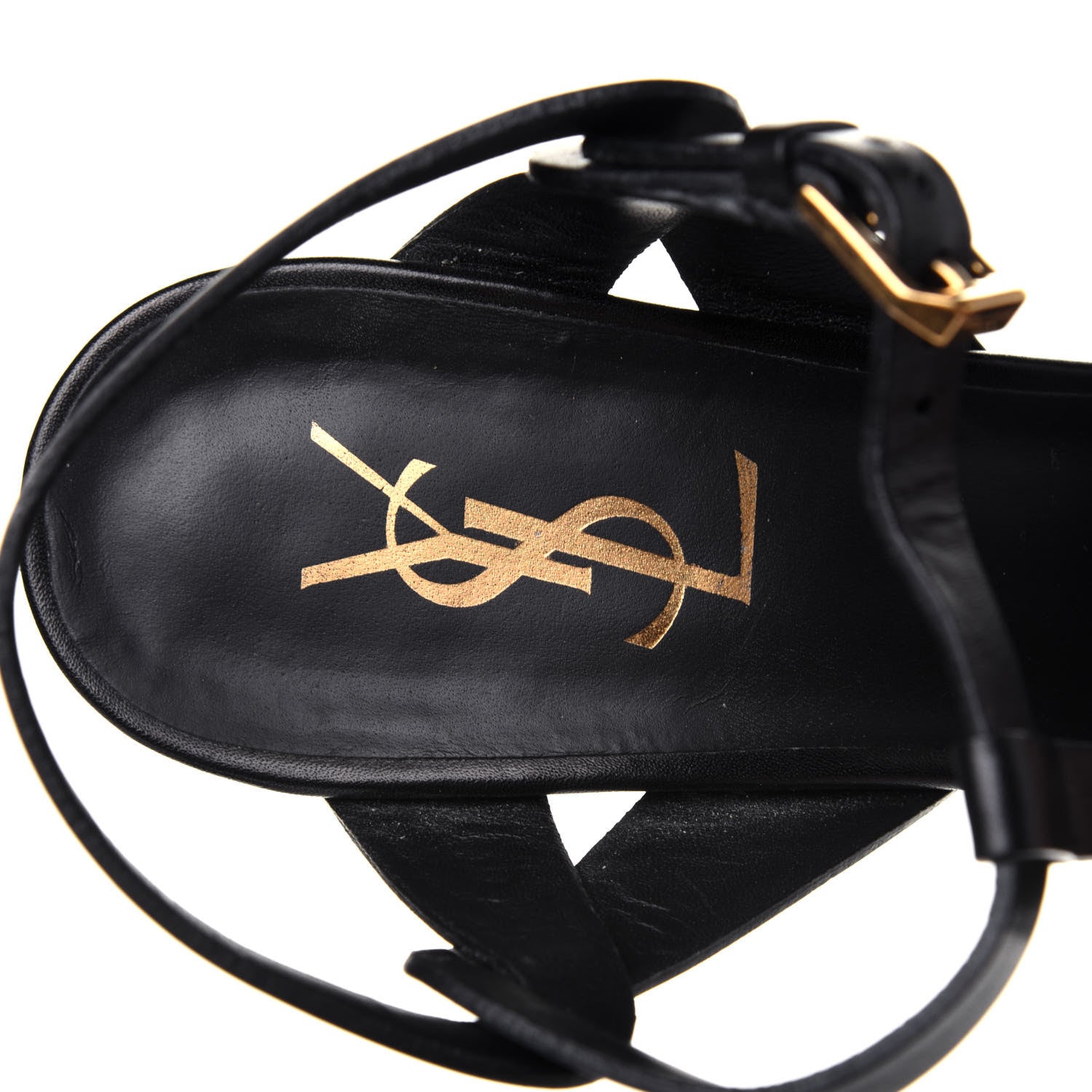 Saint Laurent Calfskin Tribute 105 Platform Sandals 38 Black 7 of 13
