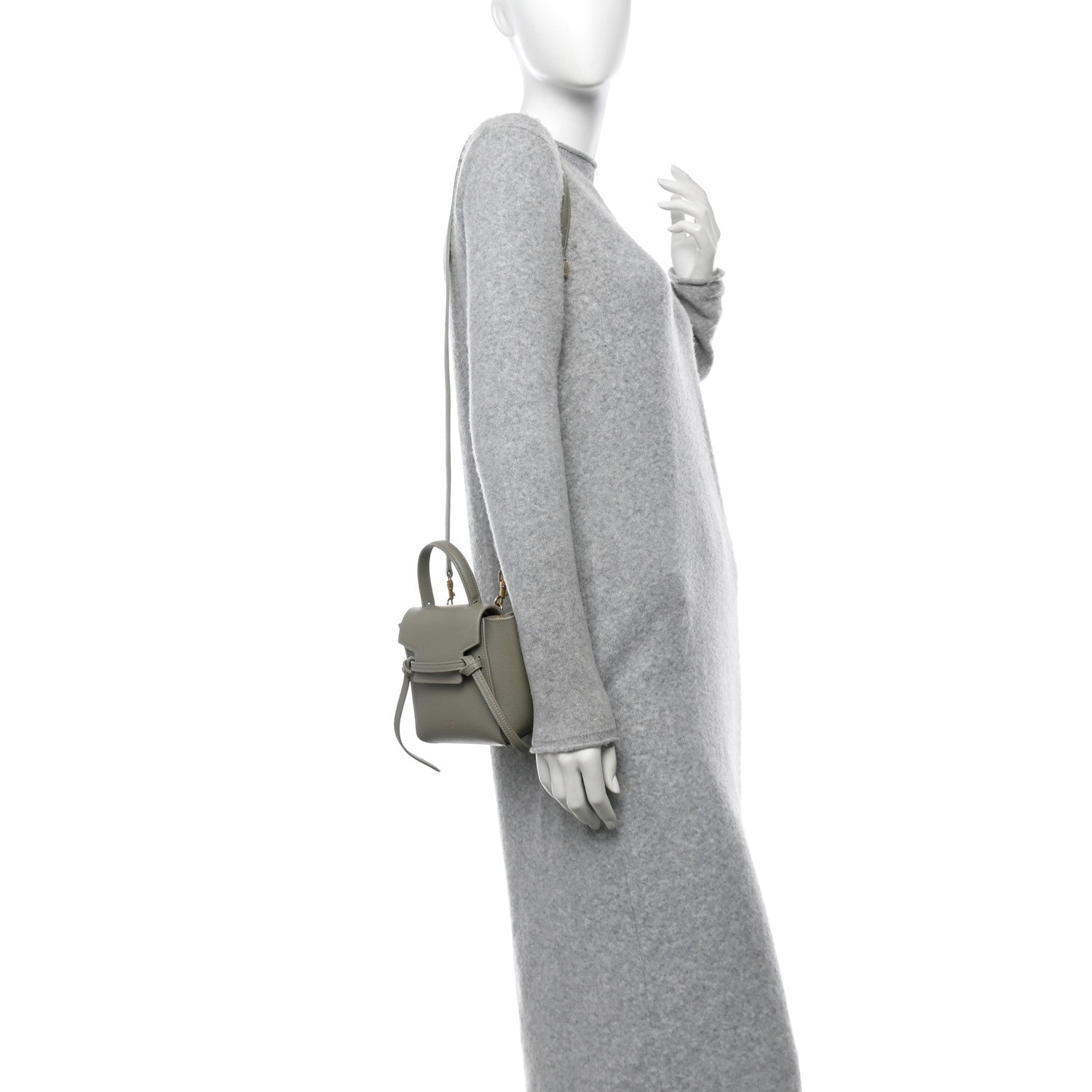Celine Grained Calfskin Pico Belt Bag Green Clay 3 of 11