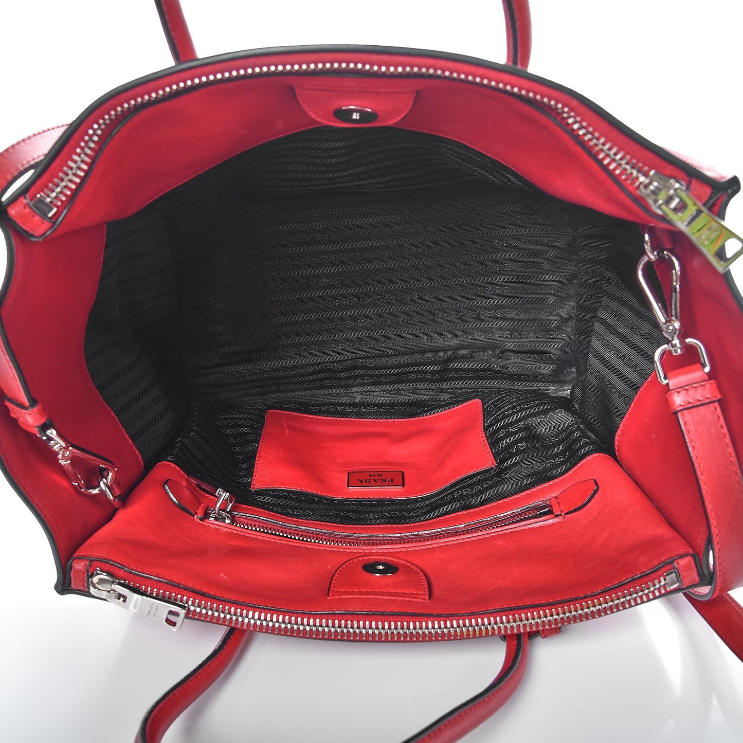Glace Calf Twin Pocket Tote Fuoco