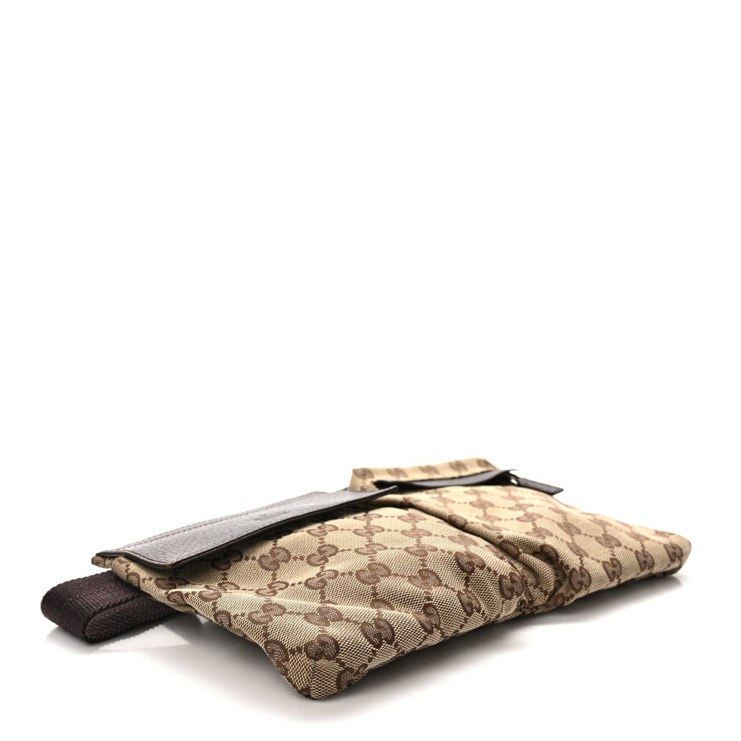 Gucci GG Monogram Double Pocket Belt Bag Dark Brown 5 of 9