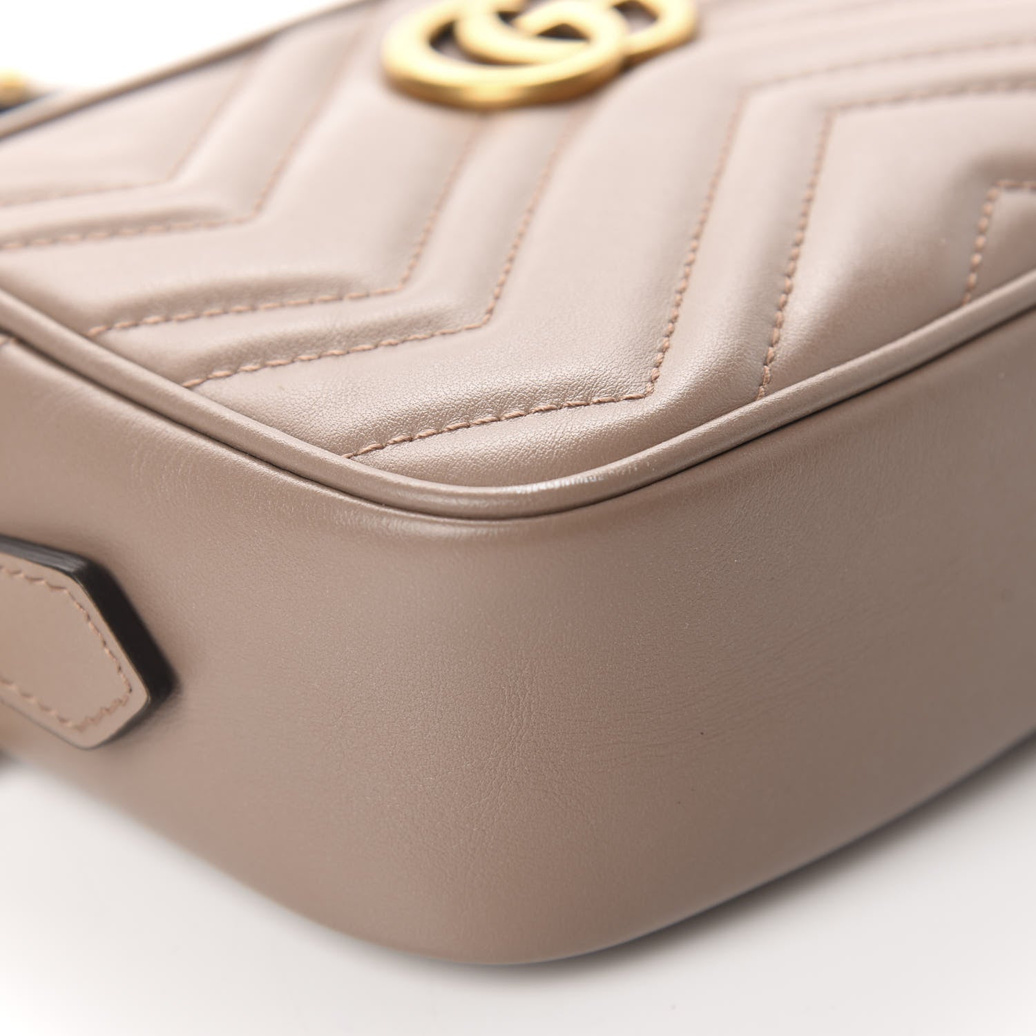 Gucci Calfskin Matelasse Mini GG Marmont Chain Shoulder Bag Porcelain Rose 6 of 11
