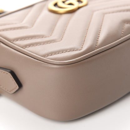 Gucci Calfskin Matelasse Mini GG Marmont Chain Shoulder Bag Porcelain Rose 6 of 11