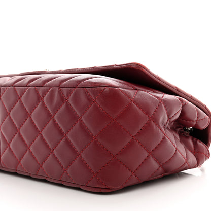 Chanel Lambskin Chevron Quilted Large Surpique Flap Dark Red 10 of 12