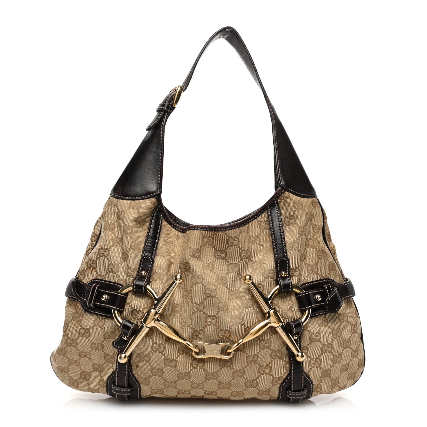 Monogram Large Horsebit 85th Anniversary Hobo Dark Brown