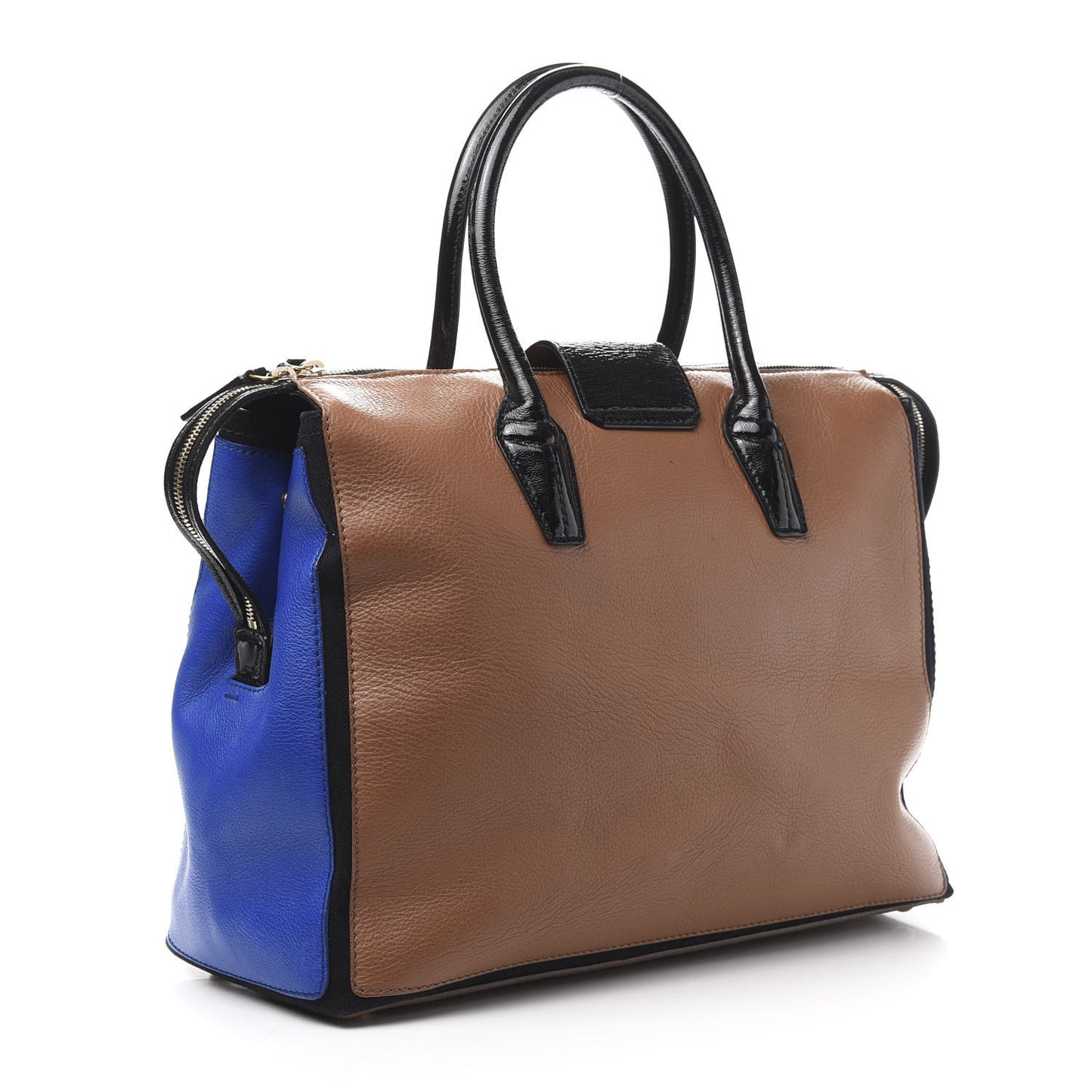 Calfskin Medium Travel Muse Two Cabas Brown Blue