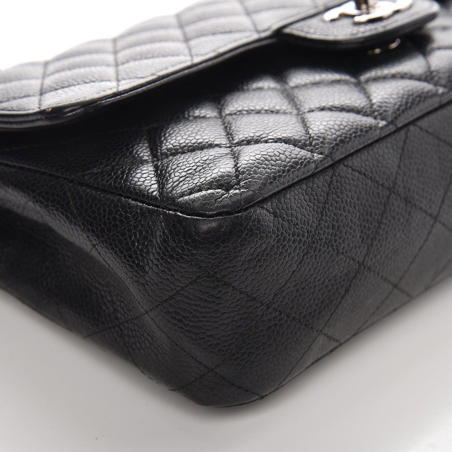 Caviar Quilted Medium Double Flap Black