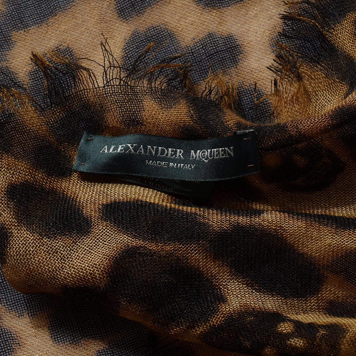 Alexander McQueen Cashmere Silk Leopard Skull Pashmina Scarf 4 of 6