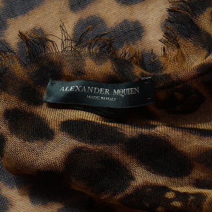 Alexander McQueen Cashmere Silk Leopard Skull Pashmina Scarf 4 of 6