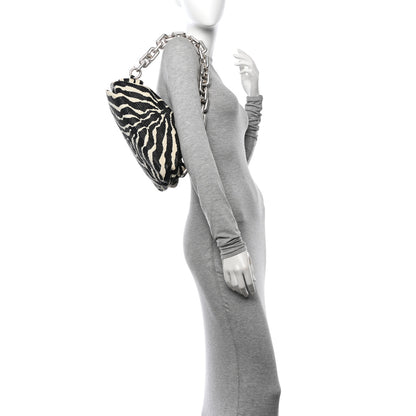 Bottega Veneta Nappa Zebra Print The Pouch Chain White Black 2 of 11