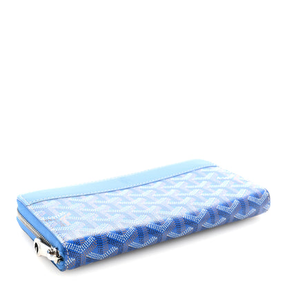 Goyard Goyardine Matignon Zip Around GM Wallet Sky Blue 4 of 7