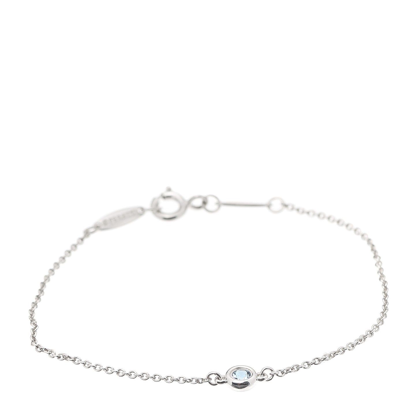 Sterling Silver Aquamarine Elsa Peretti Color By The Yard Bracelet