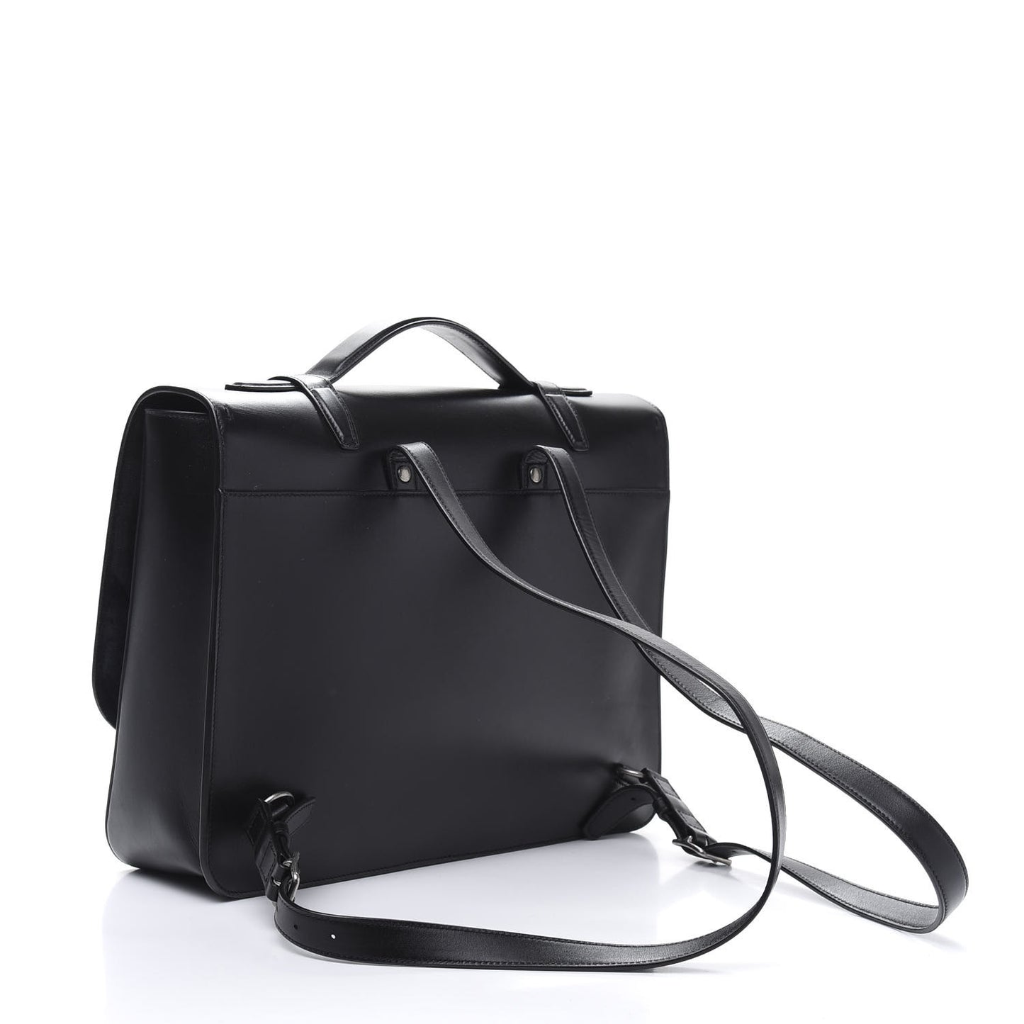 Smooth Calfskin Schoolbag Backpack Black
