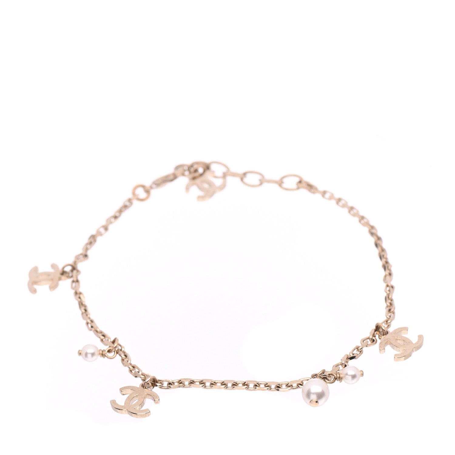 Chanel Pearl CC Chain Anklet Gold 1 of 4
