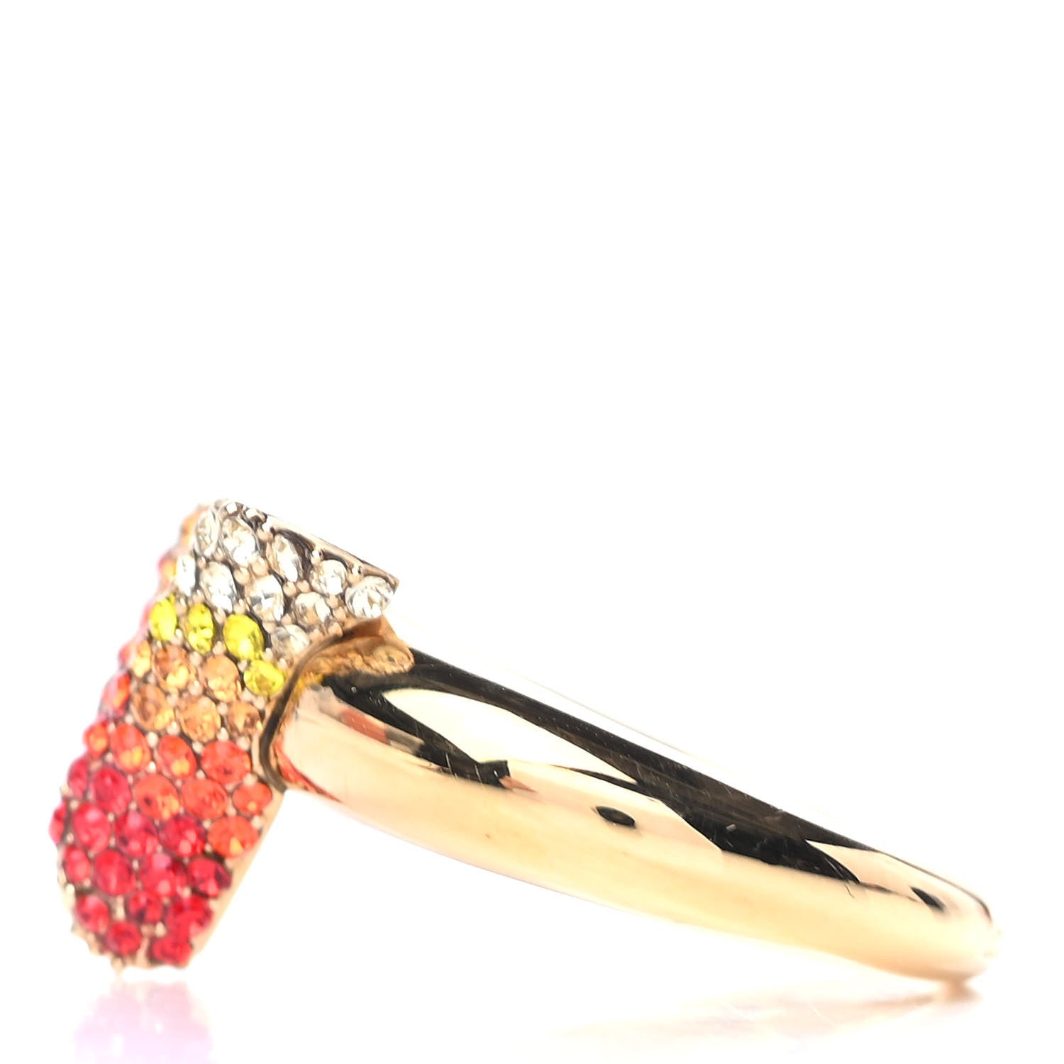 Louis Vuitton Crystal Essential V Strass Ring M 6.25 Multicolor Gold 3 of 5
