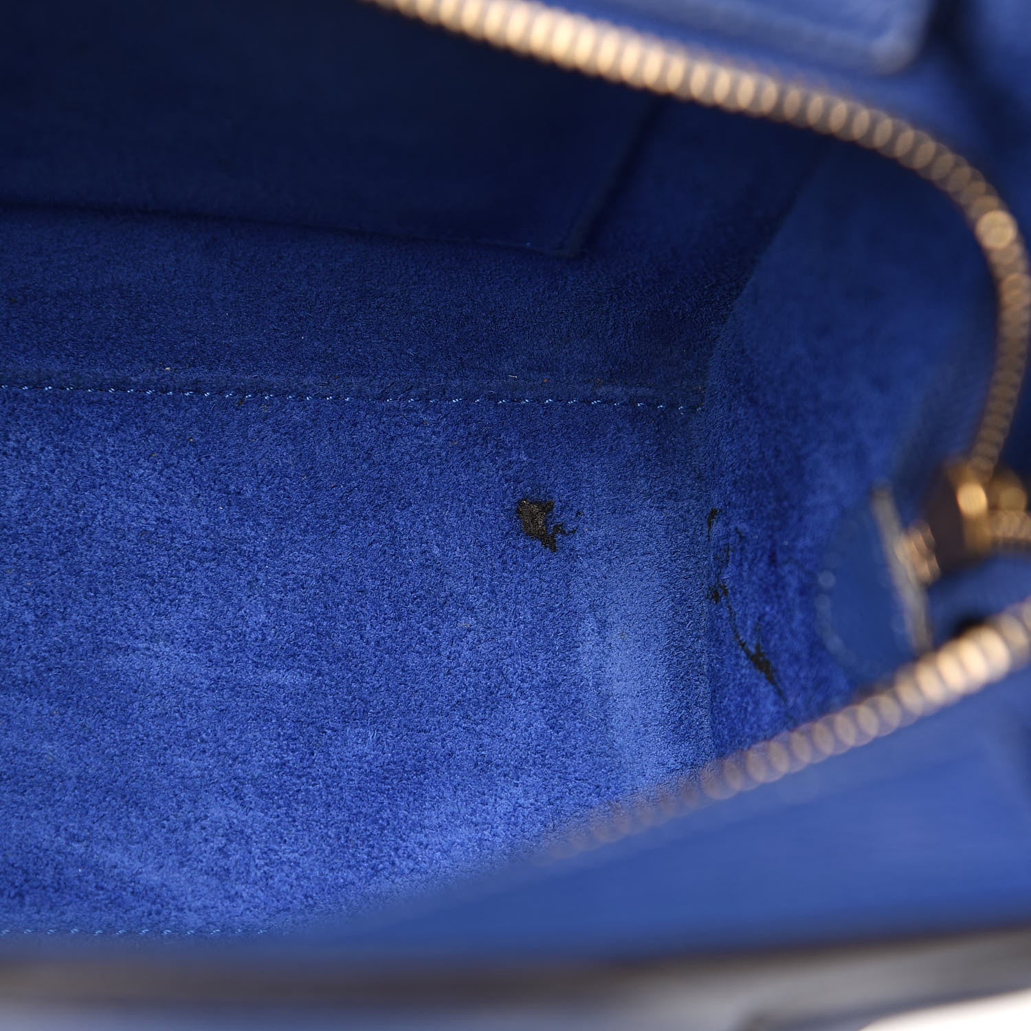 Celine Drummed Calfskin Nano Luggage Indigo 15 of 15