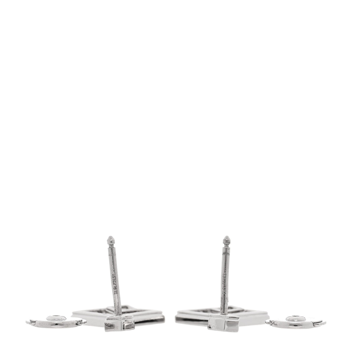 Tiffany Platinum Diamond Legacy Square Open Drop Earrings 3 of 5