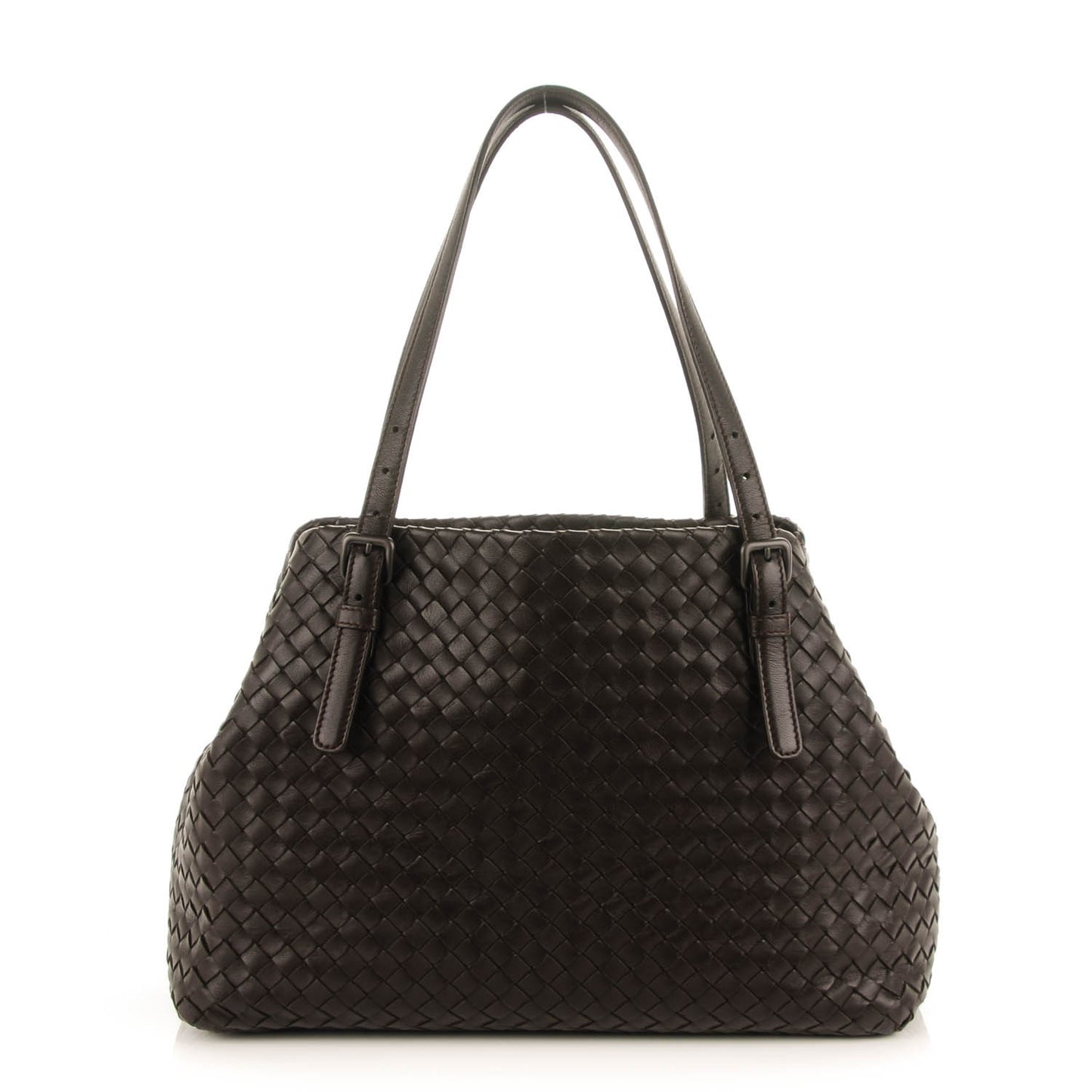 BOTTEGA VENETA Nappa Intrecciato Medium Seamless Tote Ebano