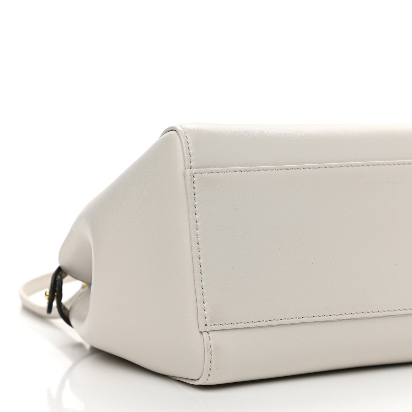 Nappa Elaphe Woven Handle Mini Peekaboo Iconic Satchel White Grigio Polvere