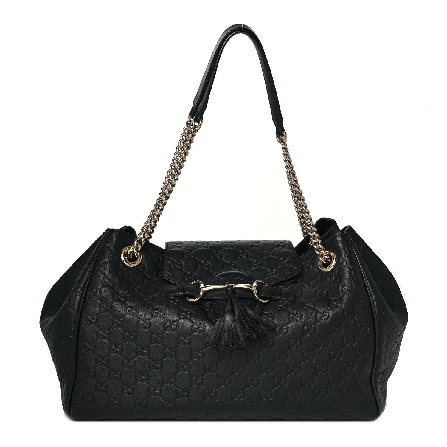Gucci Guccissima Medium Emily Shoulder Bag Black 1 of 11