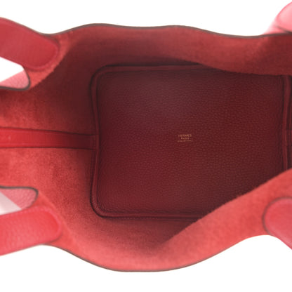 Hermes Taurillon Clemence Picotin Lock 22 MM Rouge Casaque 5 of 9