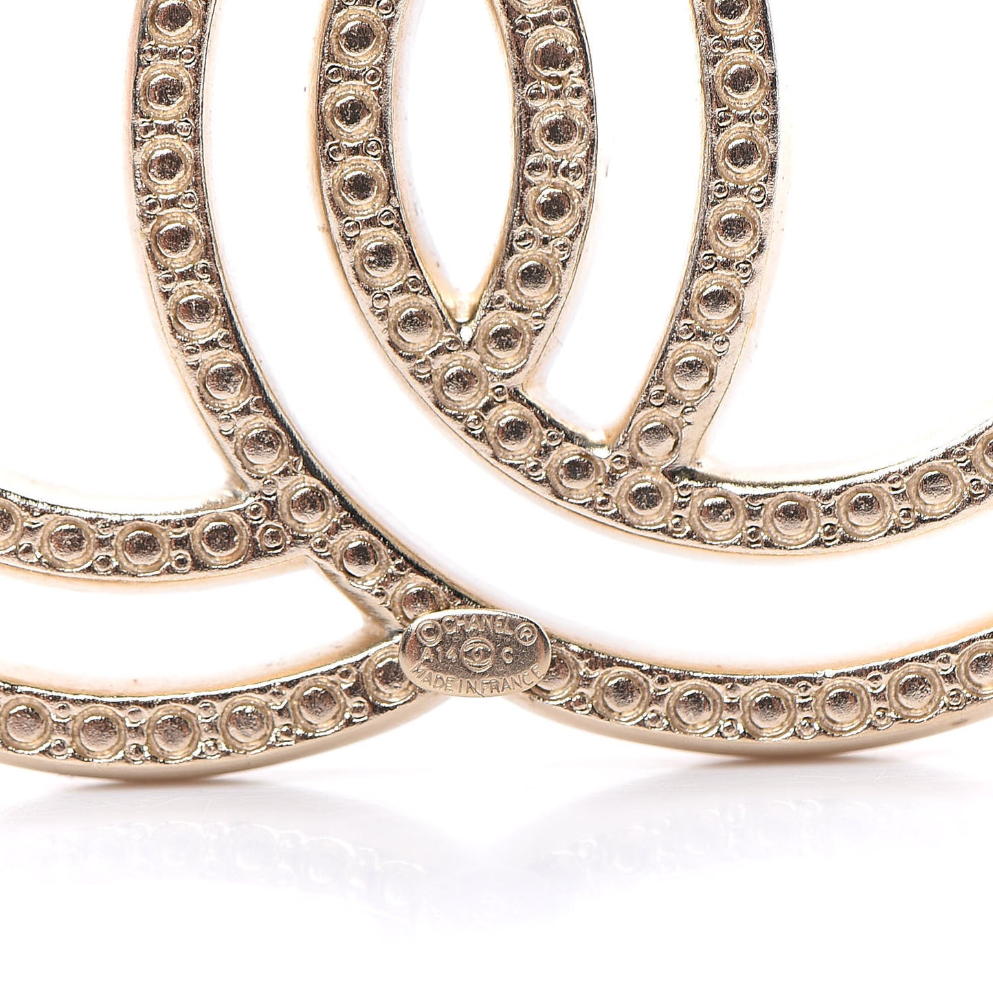 Crystal CC Brooch Light Gold
