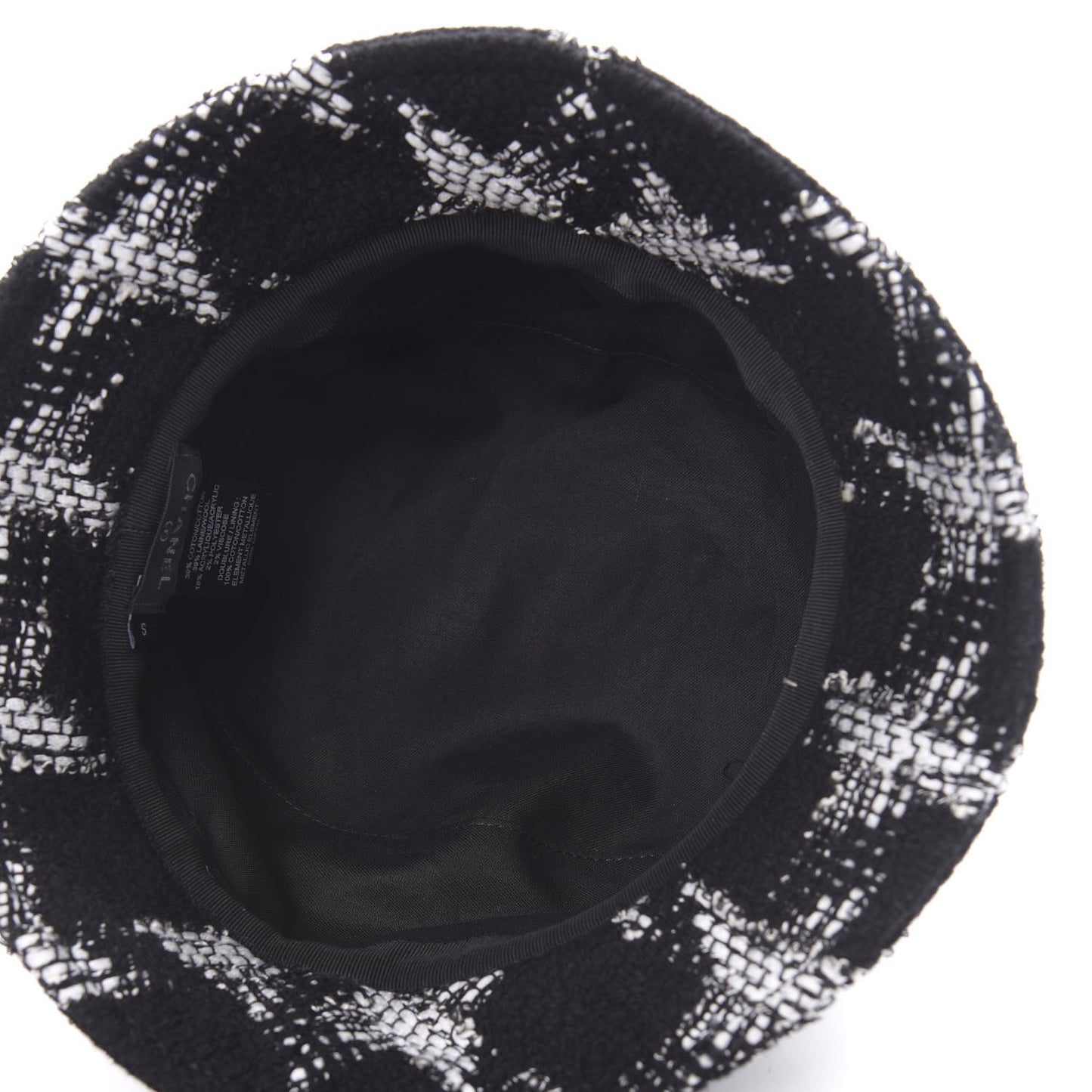 Tweed Bucket Hat S Black White