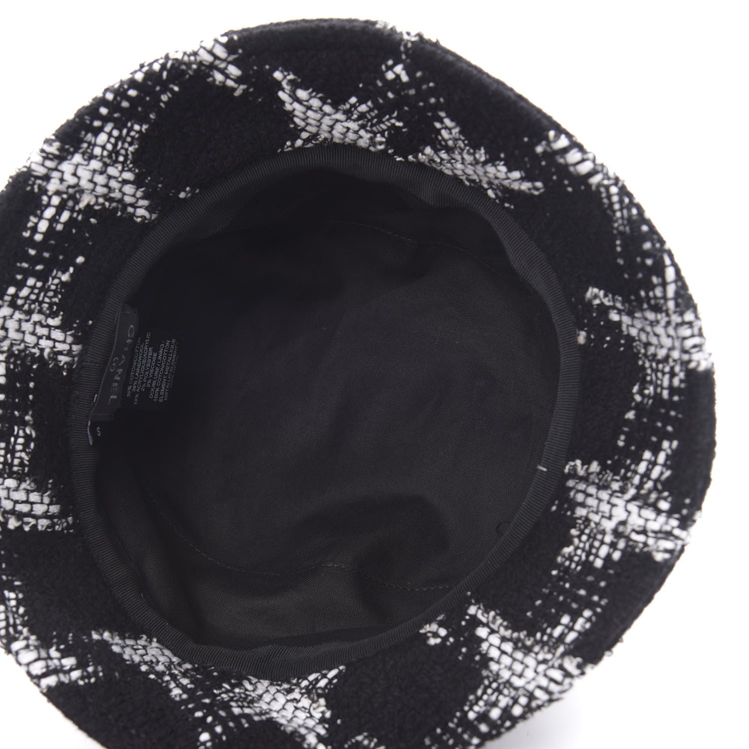 Chanel Tweed Bucket Hat S Black White 5 of 6