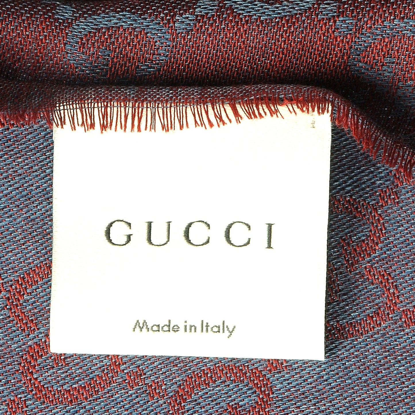 Wool Silk GG Monogram GGWeblong Fringe Scarf Lacquer Sky Blue