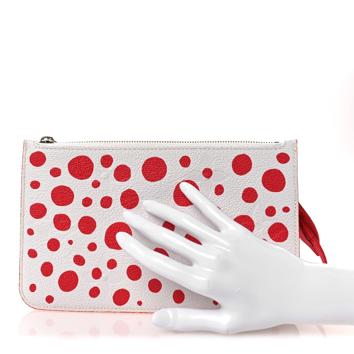 Louis Vuitton LV X YK Empreinte Infinity Dots Neverfull MM Pochette Rouge White 2 of 7